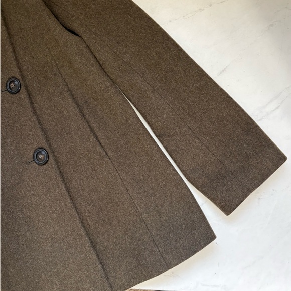 Vintage J. Crew Women’s Olive Green Button Up Pea Coat Preppy Outdoor Travel - Picture 5 of 6